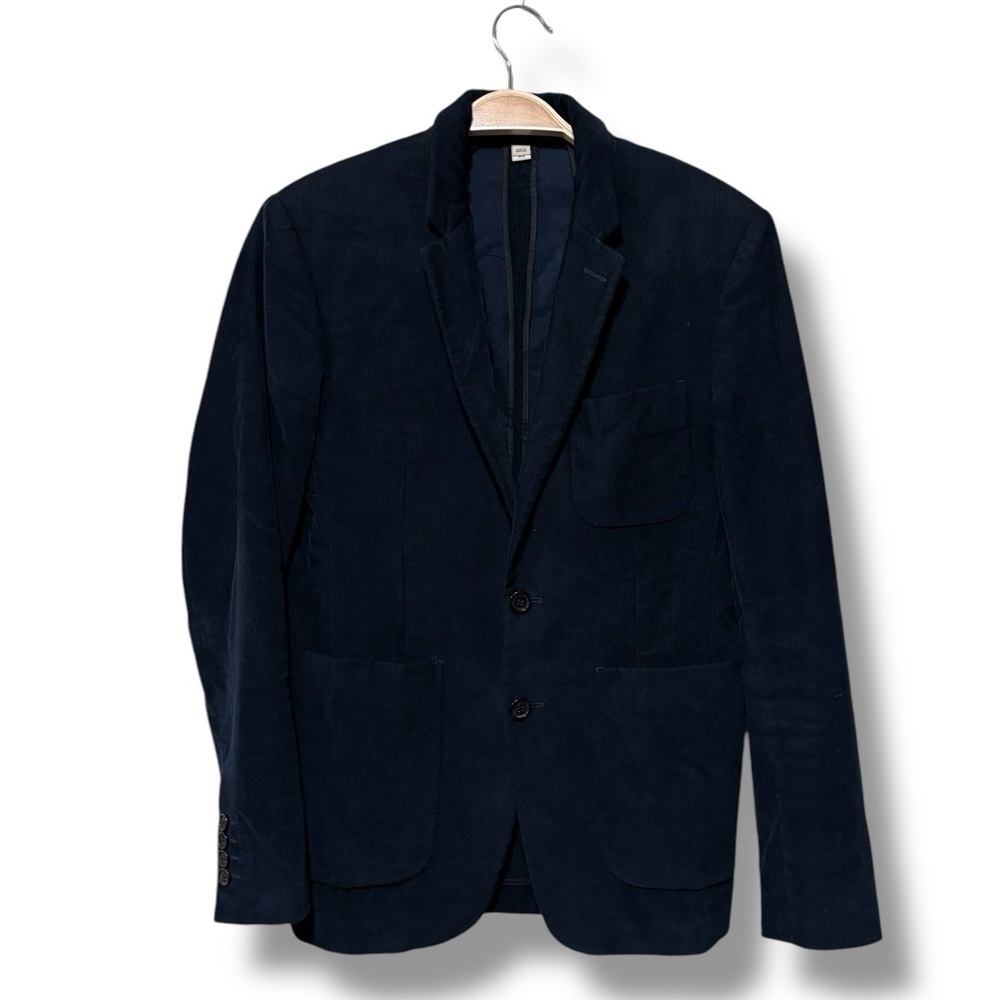 Burberry Men's Corduroy Navy Blue Blazer Jacket Size 44R - Picture 2 of 8